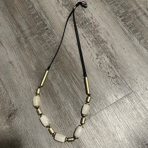 Chico’s Black White & Gold Beaded Necklace
